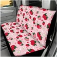 thumbnail image 3 of Jeiento Pink Strawberry Car Seat Cover Full Set with Steering Wheel Cover Floral Seat Belt Strap Pads Cup Coasters Armrest Cover Pad Auto Head Rest Cover Keychain, Set of 14 Auto Accessory Decor, 3 of 7