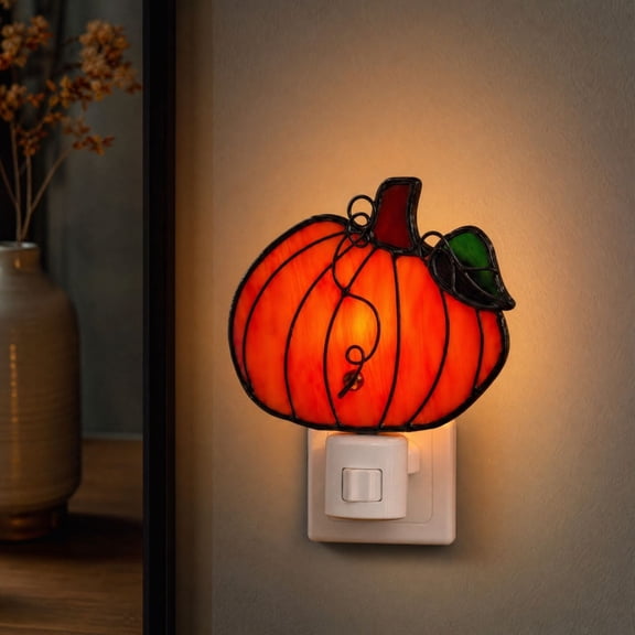 Miwamany Pumpkin Night Light, Plug In Wall Nightlight for Bedroom Bathroom Kitchen, Fall Halloween Pumpkin Decor Lamp, Thanksgiving Decor Indoor