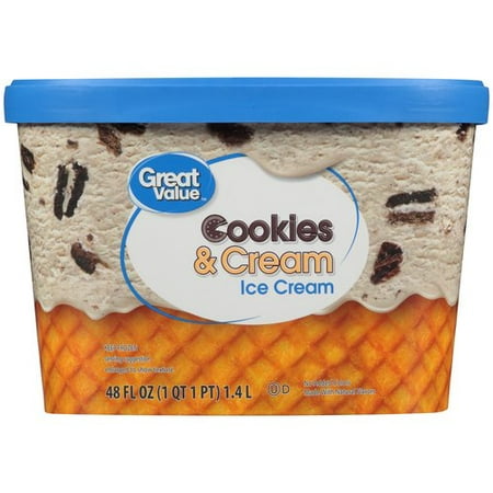 Great Value Cookies & Cream Ice Cream, 48 oz