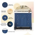 thumbnail image 6 of 36" Bathroom Vanity with Sink Combo, Modern Bathroom Storage Cabinet with 6 Drawers & 2 Cabinets, Solid Wood Frame Vanity Set, Freestanding Bathroom Vanity, 6 of 9