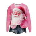 thumbnail image 4 of Women's Fleece Brushed Sweatshirts Christmas Printed Pullovers Santa Claus Graphic Clothing Christmas Tree Outfits Fall Fashion Sweatshirt Thicken Warm Clothes Holiday Tops, 4 of 4