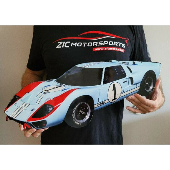 1966 Ford GT40 Blue Number 1 Steel Flat Sign