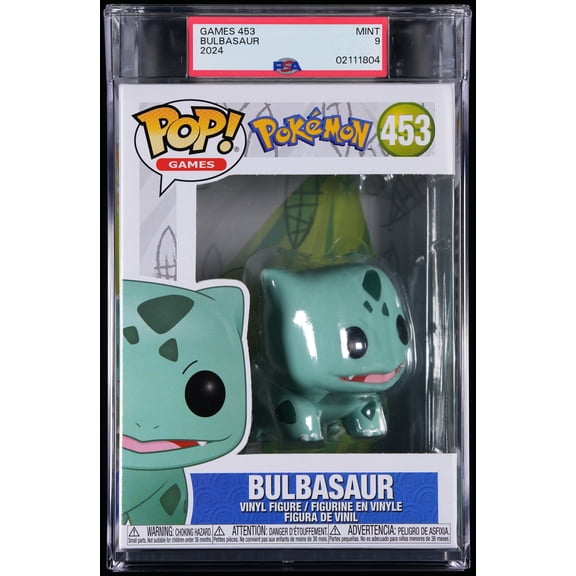 Bundle with PSA 9 MINT Graded Bulbasaur #453 Pokemon Collectible Vinyl Figure - Fully Encapsulated with Compatible Funko Pop! PSA Hard Protector Case