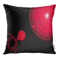 thumbnail image 1 of BOSDECO Abstract Red Circle Black Color Digital Graphic Light Pillow Case Pillow Cover 16x16 inch, 1 of 1