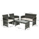 thumbnail image 3 of Costway Juego de Muebles de Patio de Mimbre PE Tejido a Mano de 4 Piezas con Cojines para Exterior Blanco, 3 of 10