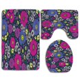 thumbnail image 1 of ABPHQTO Flor retro Juego de alfombras de baño de 3 piezas Alfombra de baño Alfombra de contorno y tapa de inodoro, 1 of 2