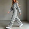 thumbnail image 5 of 2 Piece Sets for Women Lounge Sets Long Sleeve Tops Sweatshirt Wide Leg Pants Fall Casual Vacation Travel Outfits with Pockets, 5 of 6