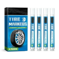 White tire Paint Marker for Car Tire Lettering - 4 Pack - Tire Paint Pens with Weatherproof Ink Designed to Last on Car Tires