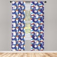 thumbnail image 3 of Ambesonne Geometric Curtains, Circles Brush Strokes Art, Pair of 28"x63", Dark Orange Cobalt Blue, 3 of 5