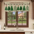thumbnail image 6 of Christmas Curtain Valances for Windows, Kitchen Valance Window Treatments Panel 2 Pack, Farmhouse Retro Winter Xmas Green Pine Trees Rod Pocket Short Curtains for Bathroom Bedroom 54 x 18 Inch, 6 of 8