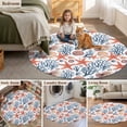 thumbnail image 6 of Summer Watercolor Style Round Living Room Rugs 6 ft, Orange Ocean Starfish Coral Washable Area Rug with Non-Slip Sturdy Edge Binding Round Carpet for Kitchen Office Bedroom, 6 of 9