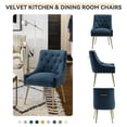 thumbnail image 4 of SEYNAR Modern Velvet Dining Chairs Set of 2, Tufted Back Accent Chair for Living Room,Navy, 4 of 6