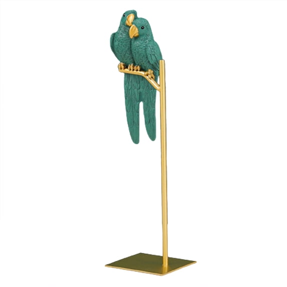 Yoone Bird Ornament Multi-color Couple Parrot Design Delicate Realistic Parrot Resin Ornaments for Garden