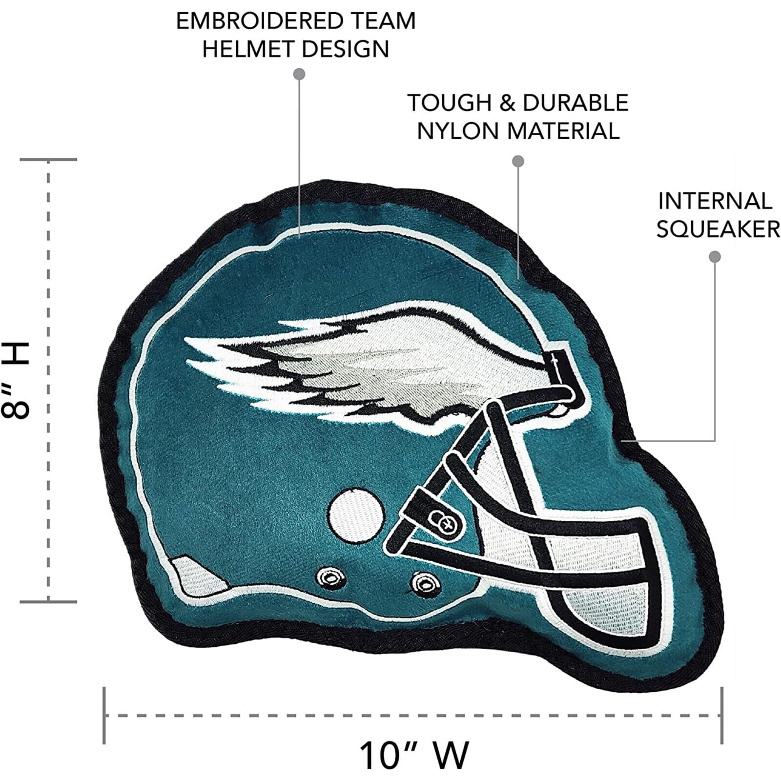 Pets First NFL Philadelphia Eagles Tough Helmet Pet Dog Toy Premium Quality with Built-in Squeaker Chew Toy