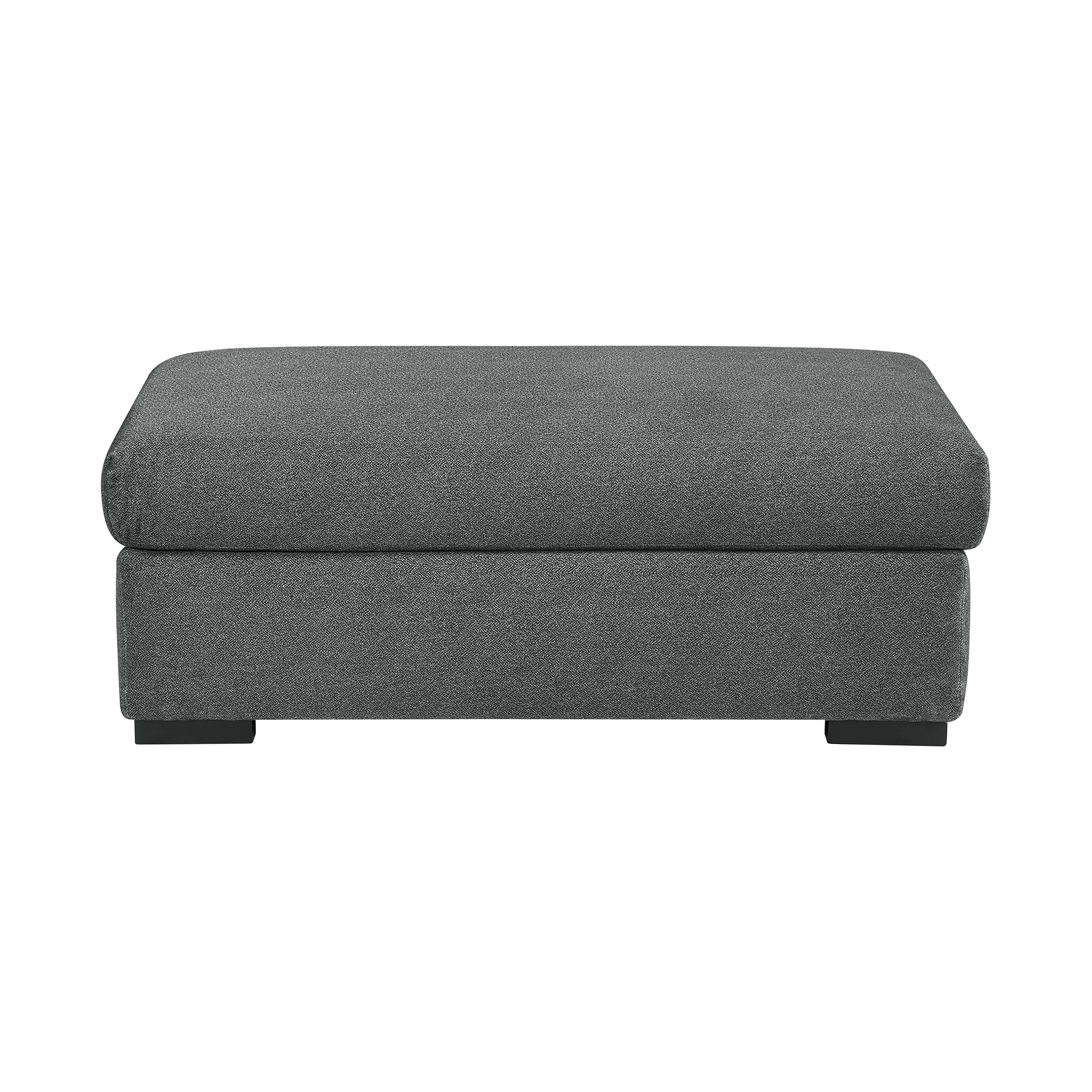 OakvillePark Avalisse Textured Microfiber Ottoman, Dark Gray