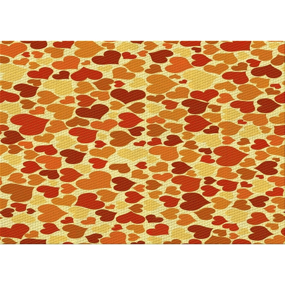 Ahgly Company Indoor Rectangle Patterned Bold Yellow Area Rugs, 8' x 12'