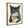 thumbnail image 3 of Stupell Industries Smiling Cat & Coffee Mug Animals & Insects Painting Gold Floater Framed Art Print Wall Art, 17 x 21, 3 of 9