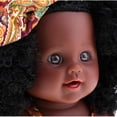 thumbnail image 4 of 3x Muñeca afroamericana pulgadas, figuras de niña negra con banda para cabeza, mamelucos naranjas, muñecas de juguete para Zulema Muñeca de niña de la vida real, 4 of 8