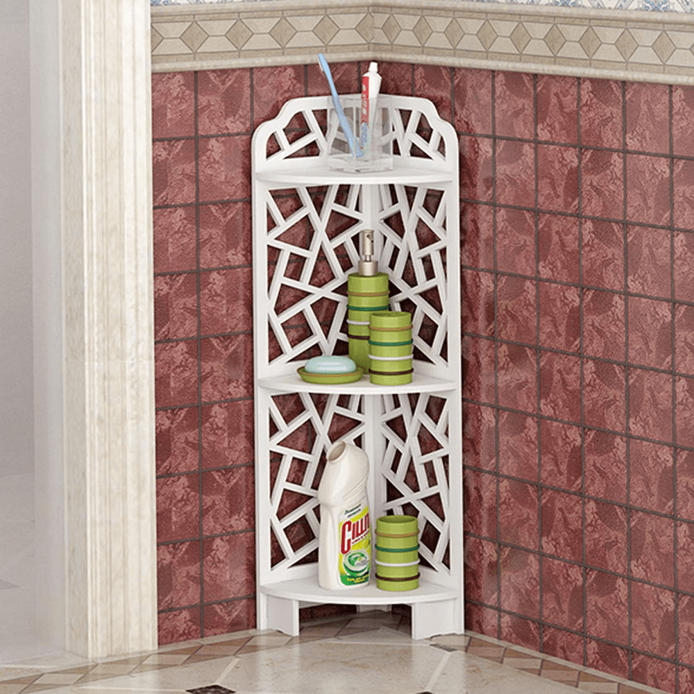 Savlot Corner Shelf Stand Tower for Bathroom Floor Storage