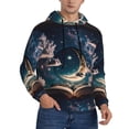 thumbnail image 2 of Kdxio Artistic Starry Sky Moon Book Print Mens Casual Hooded Collar Drawstring Hoodies Pullover Sweatshirts Casual Long Sleeve Shirts-XX-Large, 2 of 7