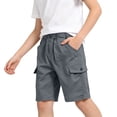 thumbnail image 6 of Boys Cargo Shorts Lightweight Elastic Waist Quick Dry Casual Summer Hiking Outdoor Camping Shorts with Pockets,Sizes 3-15, 6 of 10