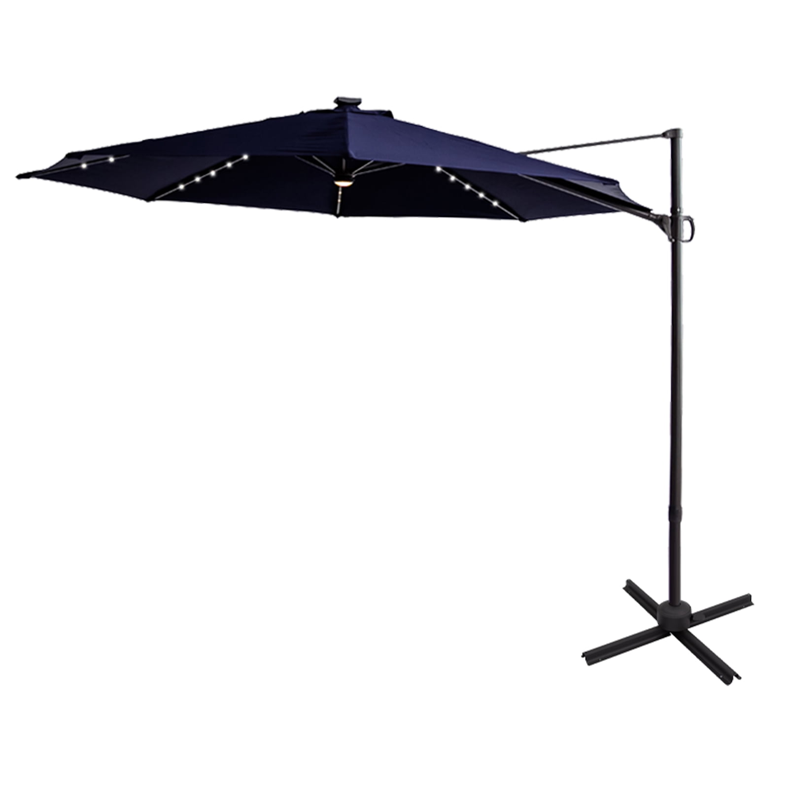 FLAME&SHADE 10 ft Cantilever Offset Outdoor Patio Umbrella with Solar