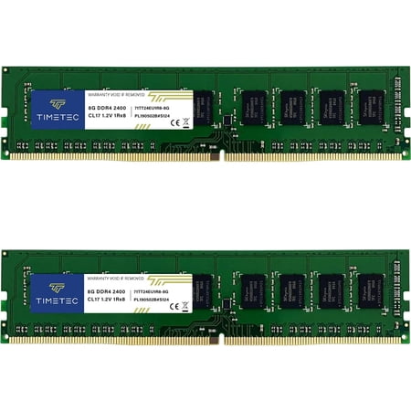 Timetec Hynix IC 16GB KIT (2x8GB) DDR4 2400MHz PC4-19200 Unbuffered ECC 1.2V CL17 1Rx8 Single Rank 288 Pin UDIMM Server Memory RAM Module Upgrade (16GB KIT (2x8GB))