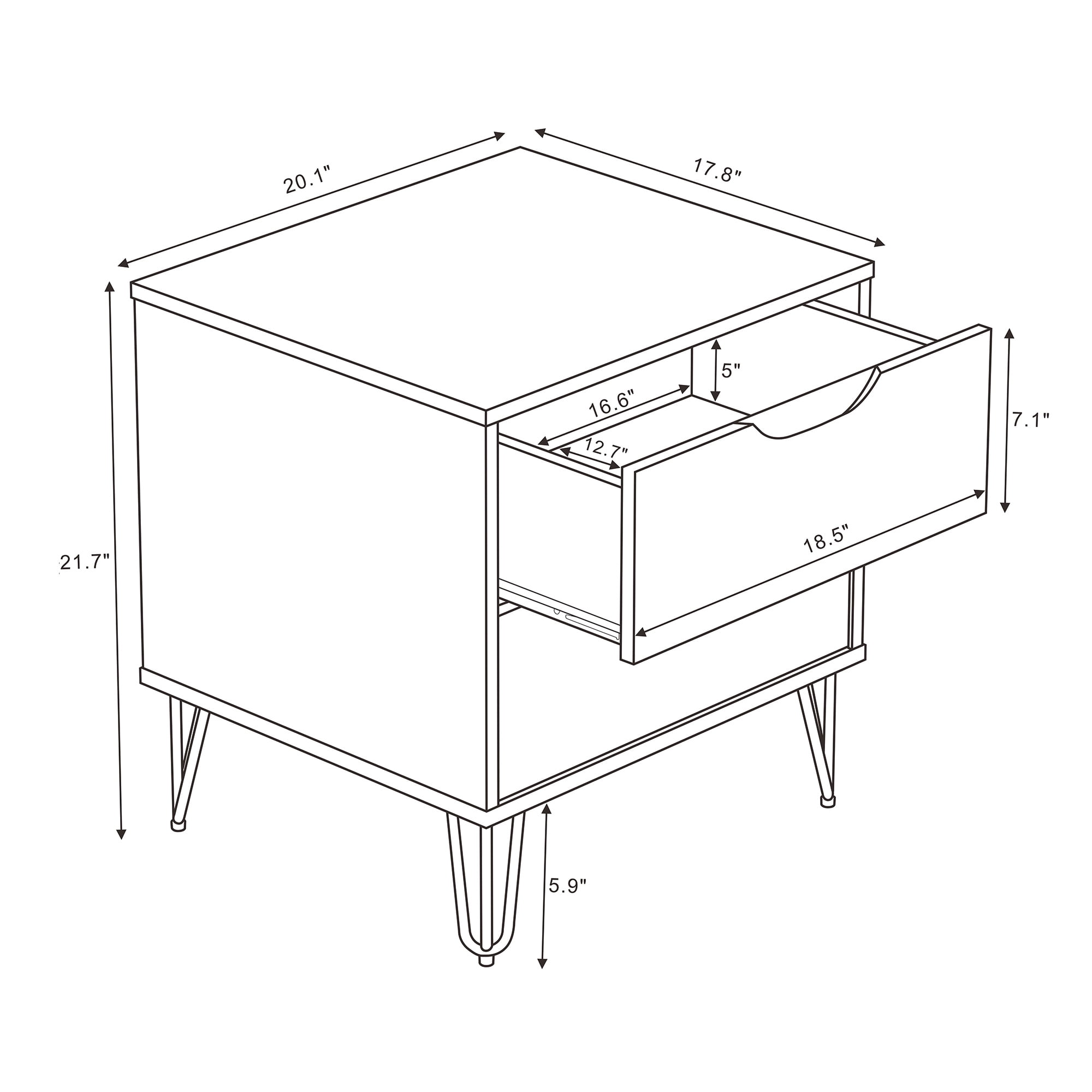 Nightstand in Olive Green