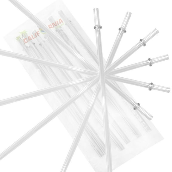 10.5 Inch, Set of 6 Clear Replacement Acrylic Straws for 16oz, 20oz, 24oz Tumblers