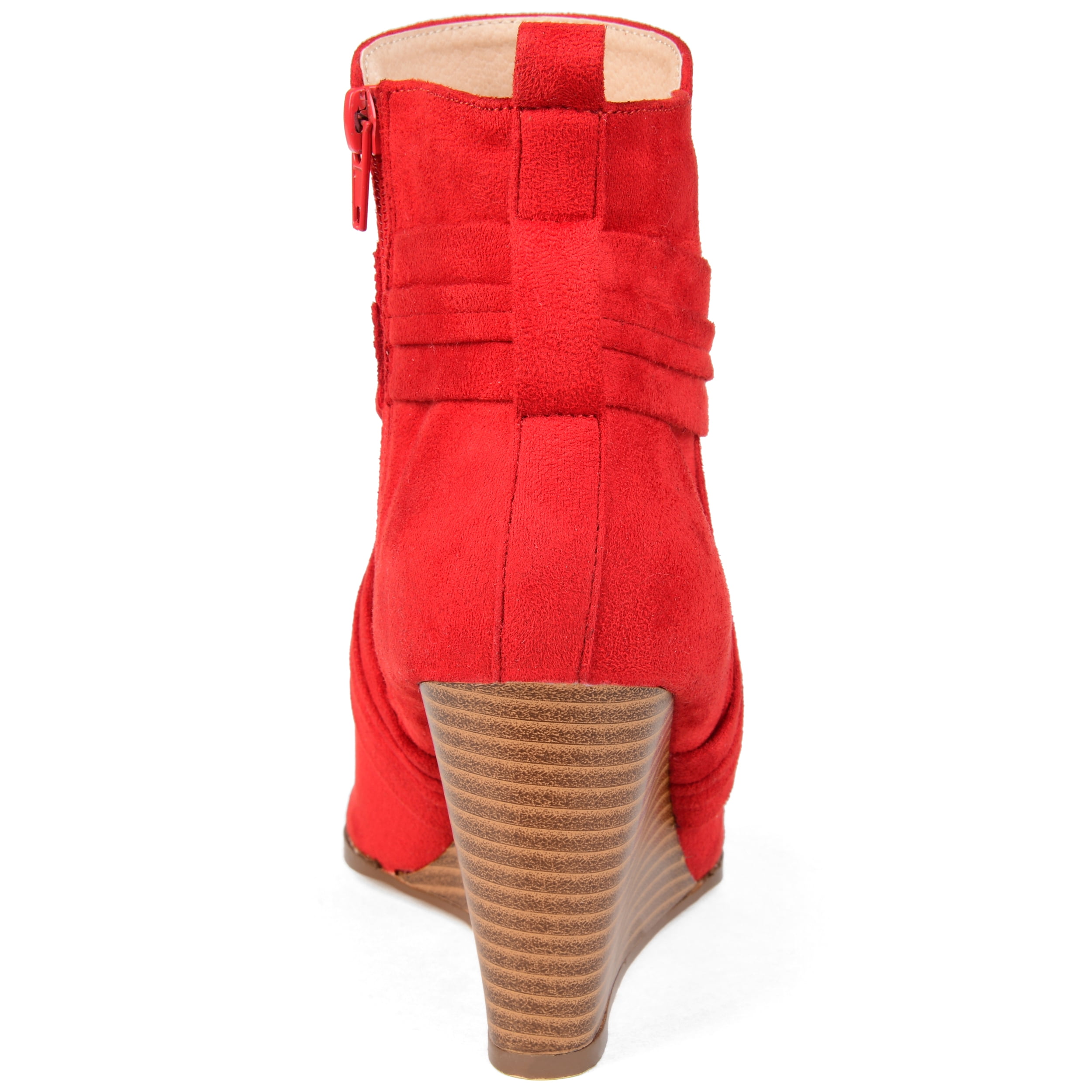 Journee Womens Sabeena Inside Zip Open Toe Wedge Booties