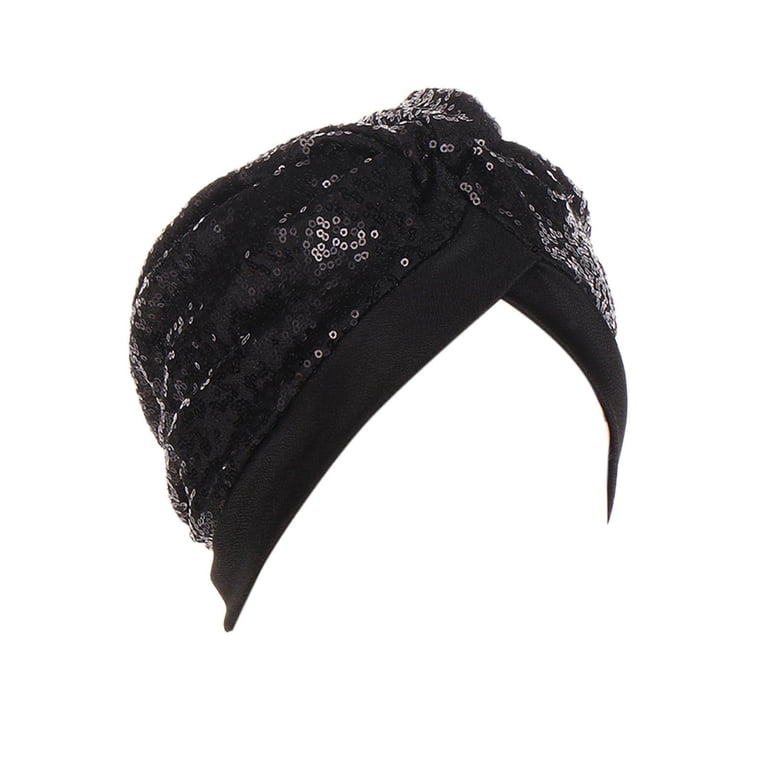 Breezora Sparkly Sequin Hair Bonnet Head Wrap Scarf Turban  display picture 3