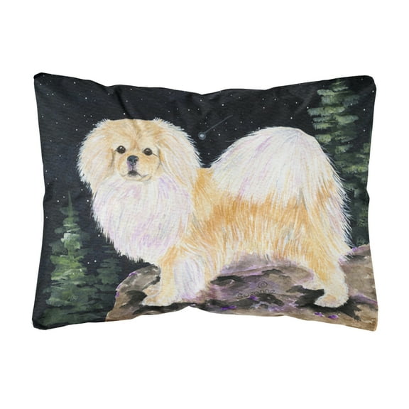 Carolines Treasures SS8504PW1216 Starry Night Tibetan Spaniel Decorative   Canvas Fabric Pillow 12H x16W multicolor