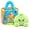 Green - Stare, variant on Cute Green Bao Bun Dumpling Plush with Steamer Box, Soft Squeezable Stuffed Dumpling Toy with Embroidered Face, Anxiety Relief Fidget Plushie for Office Desk Home Decor Novelty Gift