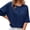 Dark blue, variant on Half Sleeve Womens Knit Outfits Cropped Button Down Tops Oversized Lightweight Ribbed Knit Cardigan Sweaters