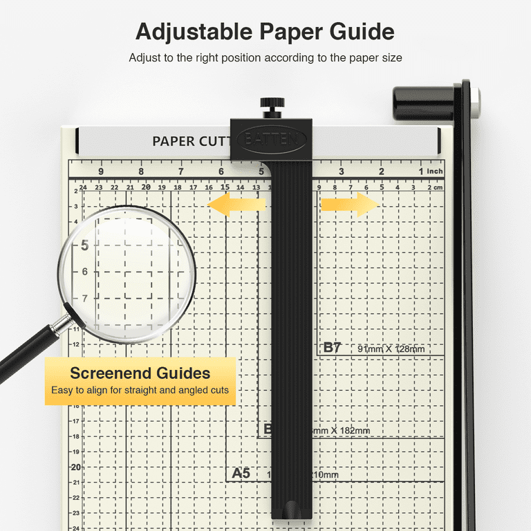  YOKIVE Paper Cutter A4 Stack Paper Trimmer, 12 Sheet Metal Paper  Slicer Ergonomic Handle