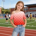thumbnail image 5 of HAOTAGS Girls Short Sleeve T-Shirts, Cute Casual Summer Round Neck Tee Printed One-Shoulder Tops Red Size 11, 5 of 9