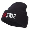 thumbnail image 2 of SWAG SWAG Embroidered Long Beanie - Black OSFM, 2 of 5