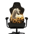 thumbnail image 3 of Whosucclay Horse Sunflower Print Gaming Chair Covers, Stretchable Computer Chair Slipcovers Cover Stretchable Elastic Machine Washable of Computer Game Office Chairs Cover, 3 of 8