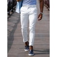 thumbnail image 2 of SUNSIOM Pantalon de Mode pour Hommes Couleur Unie avec Cordon de Serrage Coupe Ajustée Extensible Coupe Régulière, 2 of 6