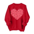 thumbnail image 2 of Penkiiy Chandails en Molleton de la Saint-Valentin Love Heart : Chandails en Molleton de la Saint-Valentin pour Femmes Décontracté Graphique Adorable Pull à Manches Longues TP Rouge, 2 of 4