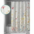 thumbnail image 4 of Vintage Flowers Waterproof Fabric Shower Curtain, Pink Blue Colorful Botanical Shower Curtain for Bathroom Curtains Bathtubs Hotel Washable Shower Curtains with 12 Hooks Long 72x78in, 4 of 6