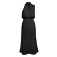 thumbnail image 6 of Party Dress Women's Summer Long Formal Satin Dress Neck Sleeveless Side Slit Flowy Maxi Tank Dresses Black, 6 of 8
