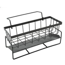 Kitchen Sink Sponge Holder, Self - Drain Caddy Organizer, Grey Storage with Removable Rack