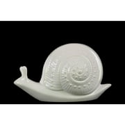 Urban Trends Collection Glossy White Finish Ceramic Small Snail Figurine
