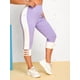 thumbnail image 2 of Bloqueo de colores de tamaño grande Leggings acanalados Crisscross Rosegal Leggings de talla grande, 2 of 5