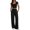 Z41 Black, variant on Mifsaly 2 Piece Vacation Sets for Women Ribbed Square Neck Crop Top and Drawstring Wide Leg Pants Summer Casual Cozy Daily Wear Travel Matching Lounge Outfits with Pockets Pink,XXL