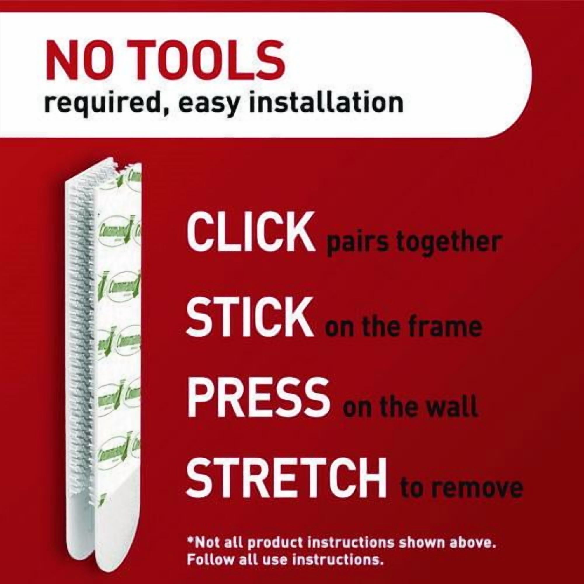 Picture Hanging Strips, X-Large, Removable, Holds up to 20 lbs per 4 Strips, Black, 4 Strip Pairs | Bundle of 5