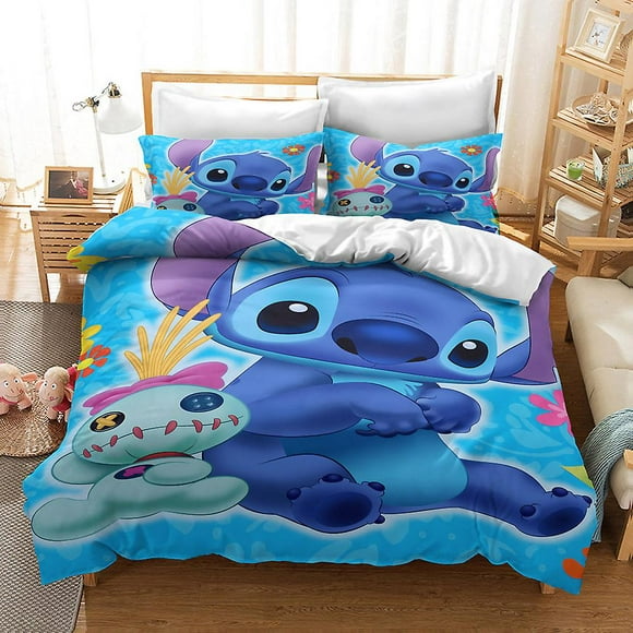 Sti01 3d Printed Blue Stitch 2/3pcs Bedding Set Duvet Cover Quilt Cover Pillowcase Kids Gift