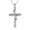 thumbnail image 5 of HOOUN Fashion Cross Silver Chain Necklace Pendant Men/Women Rose Flower Jewelry-Silver, 5 of 8