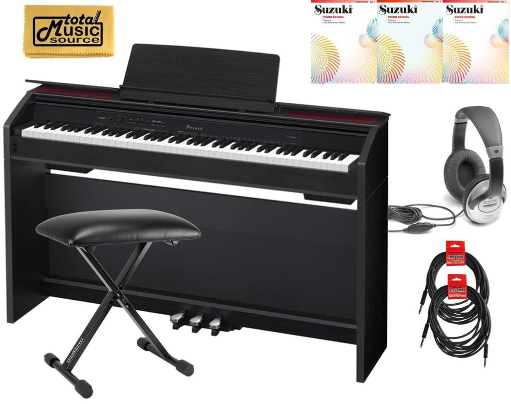 Casio Privia PX860 88Key Digital Piano Deluxe Bundle Black, PX860BK